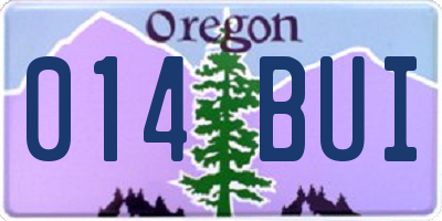 OR license plate 014BUI