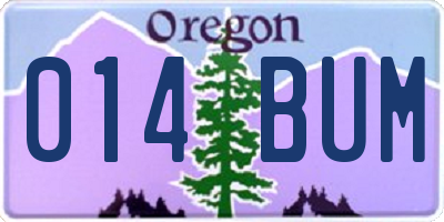 OR license plate 014BUM