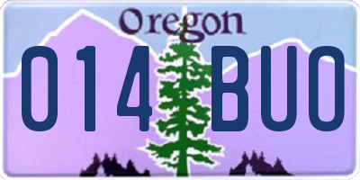 OR license plate 014BUO