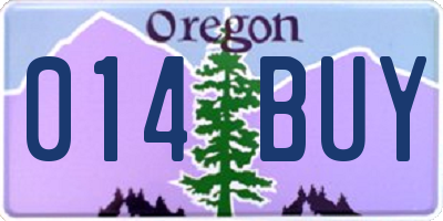 OR license plate 014BUY