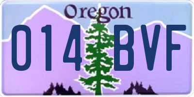 OR license plate 014BVF