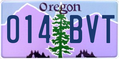 OR license plate 014BVT