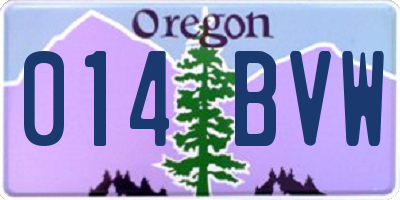 OR license plate 014BVW