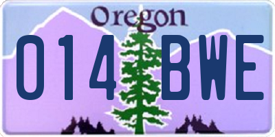 OR license plate 014BWE
