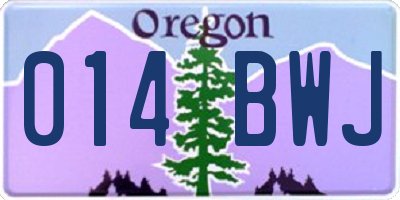OR license plate 014BWJ
