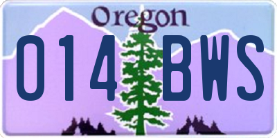 OR license plate 014BWS