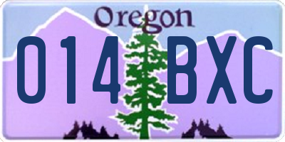 OR license plate 014BXC