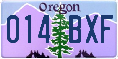 OR license plate 014BXF
