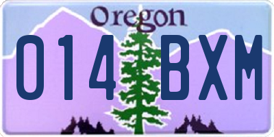 OR license plate 014BXM