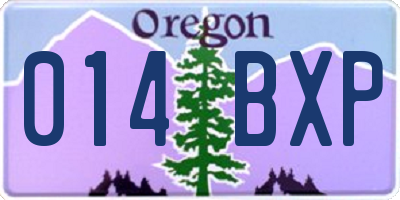 OR license plate 014BXP