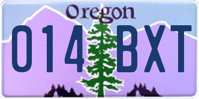OR license plate 014BXT
