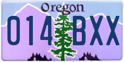 OR license plate 014BXX