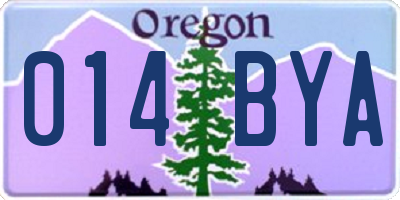 OR license plate 014BYA