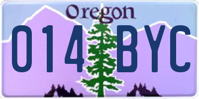 OR license plate 014BYC