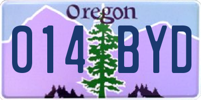 OR license plate 014BYD