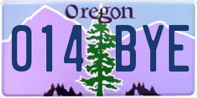 OR license plate 014BYE