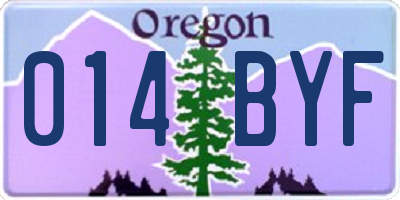 OR license plate 014BYF