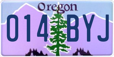 OR license plate 014BYJ