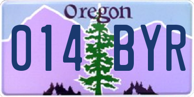 OR license plate 014BYR