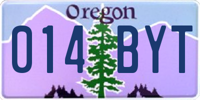OR license plate 014BYT