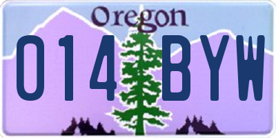 OR license plate 014BYW