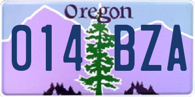 OR license plate 014BZA