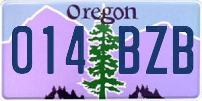 OR license plate 014BZB