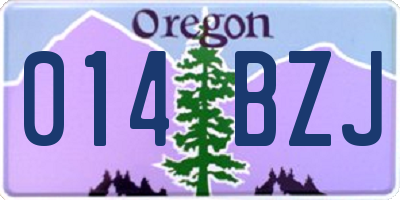 OR license plate 014BZJ