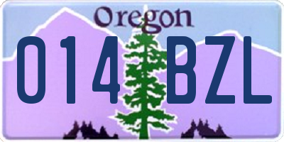 OR license plate 014BZL