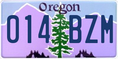 OR license plate 014BZM