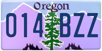 OR license plate 014BZZ