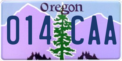 OR license plate 014CAA