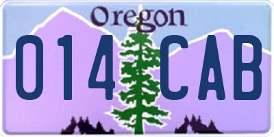 OR license plate 014CAB
