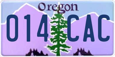 OR license plate 014CAC