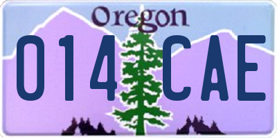 OR license plate 014CAE