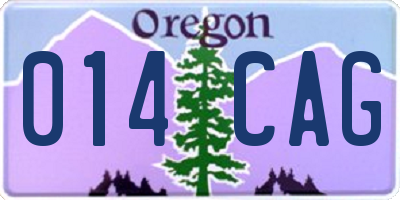 OR license plate 014CAG