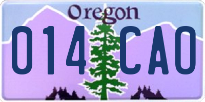 OR license plate 014CAO