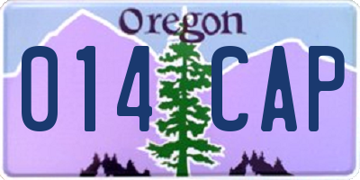 OR license plate 014CAP