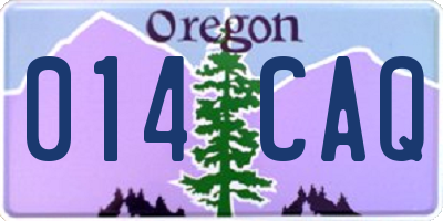 OR license plate 014CAQ