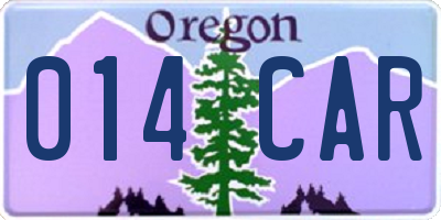 OR license plate 014CAR