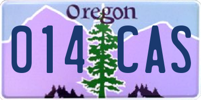 OR license plate 014CAS