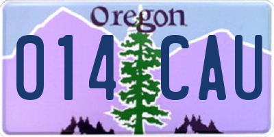 OR license plate 014CAU