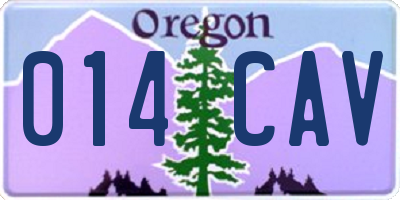 OR license plate 014CAV