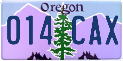 OR license plate 014CAX