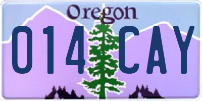 OR license plate 014CAY