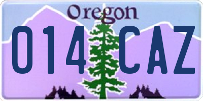 OR license plate 014CAZ