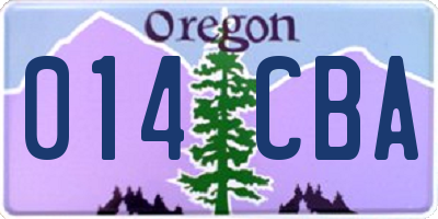 OR license plate 014CBA