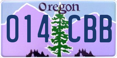 OR license plate 014CBB