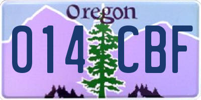 OR license plate 014CBF