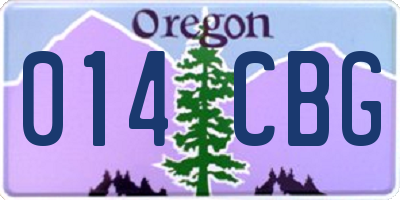 OR license plate 014CBG
